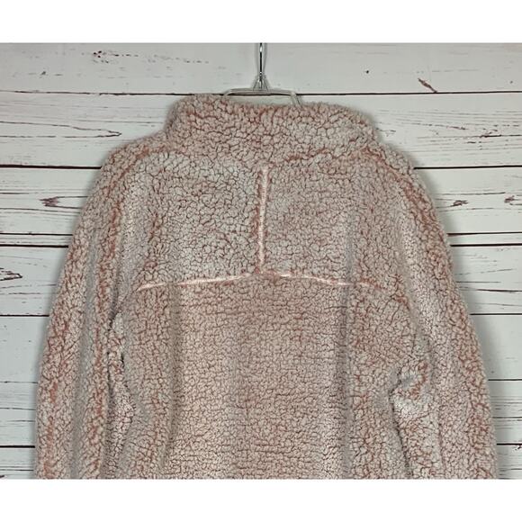 Thread & Supply Nordstrom Women's L Large Pink Sherpa Quarter Zip Fuzzy Pullover - Picture 10 of 12